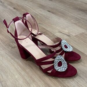 NEW Women’s Allegra K Rhinestone Heeled Sandals